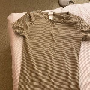 Basic green & white striped tee